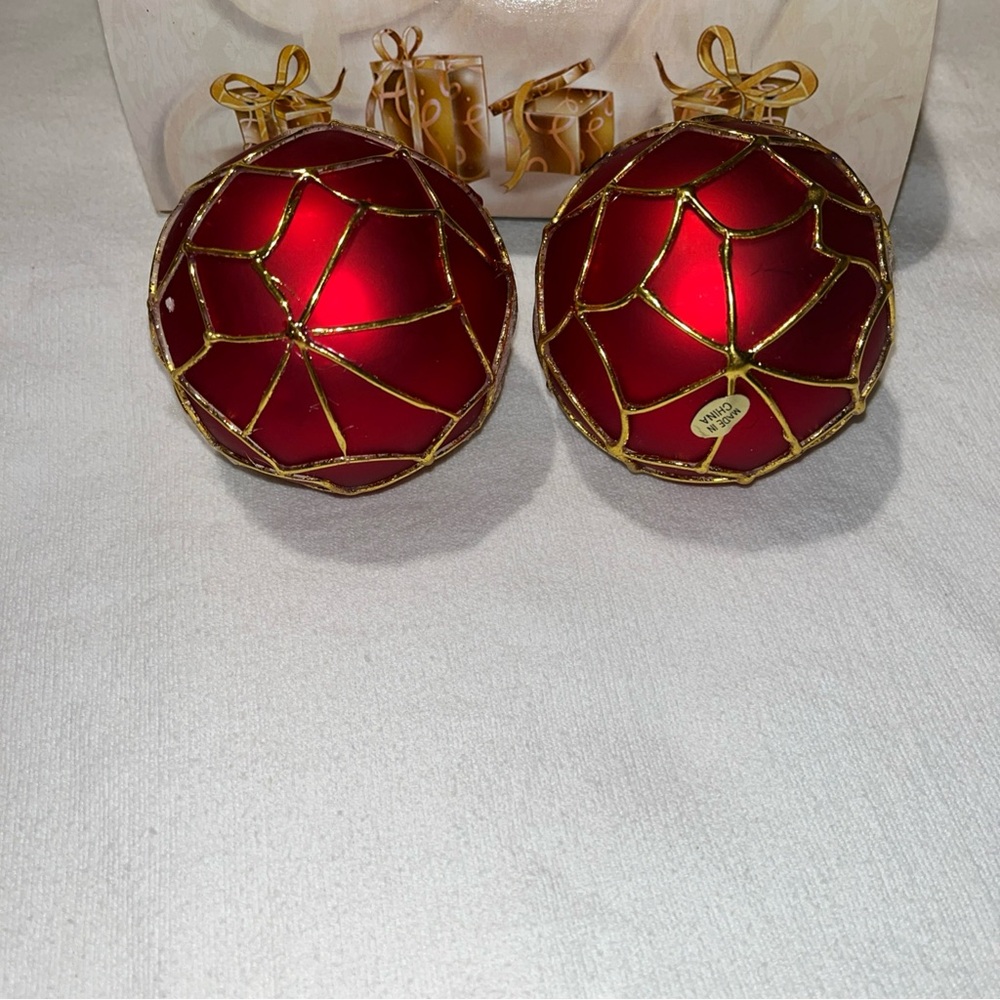 Vintage Red & sparkling Holiday Ornaments Set - Picture 13 of 15